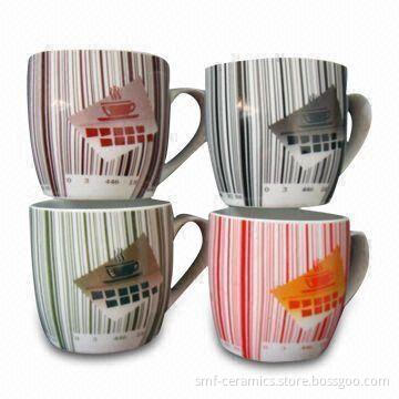 13oz Stoneware Trum Shape Mug with Decal, Available in Various Colors and Designs